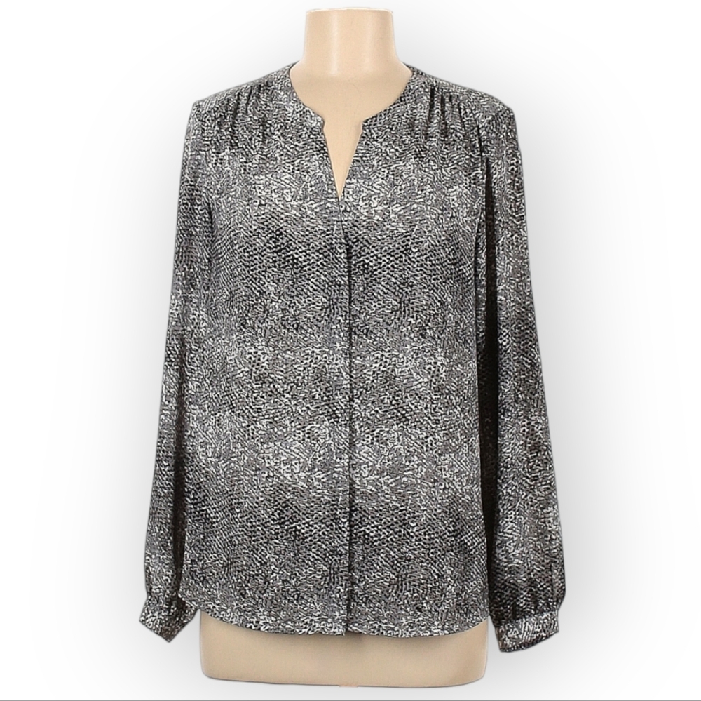 Kenar Womens Medium Grey Long Sleeve Blouse
